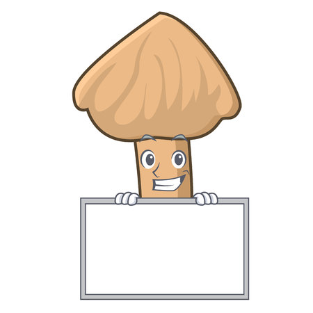 Grinning with board inocybe mushroom character cartoonのイラスト素材