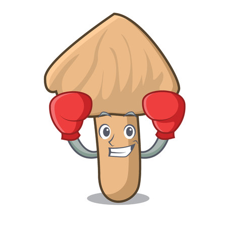 Boxing inocybe mushroom character cartoonのイラスト素材