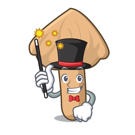 Magician inocybe mushroom mascot cartoonのイラスト素材