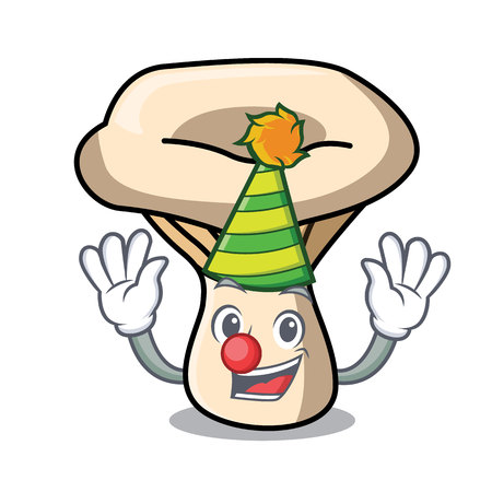 Clown milk mushroom mascot cartoonのイラスト素材