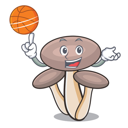 With basketball honey agaric mushroom character cartoonのイラスト素材