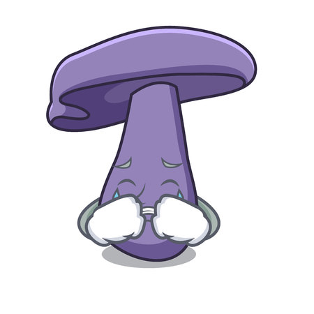 Crying blewit mushroom mascot cartoonのイラスト素材