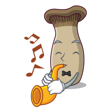 With trumpet king trumpet mushroom mascot cartoon vector illustrationのイラスト素材