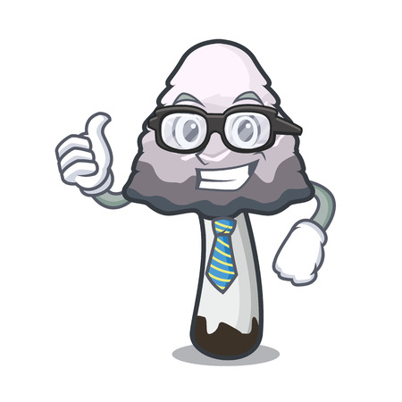 Businessman shaggy mane mushroom character cartoon vector illustrationのイラスト素材
