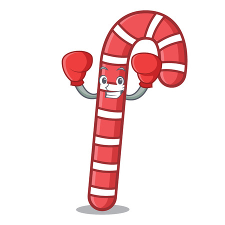 Boxing candy canes character cartoonのイラスト素材