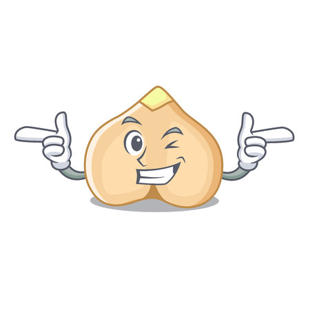 Wink chickpeas character cartoon styleのイラスト素材