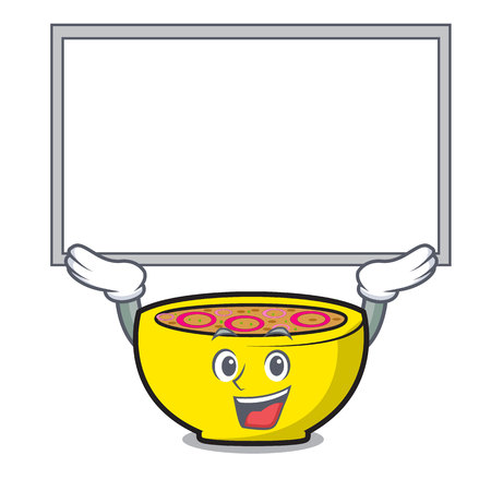 Up board soup onion character cartoon vector illustrationのイラスト素材