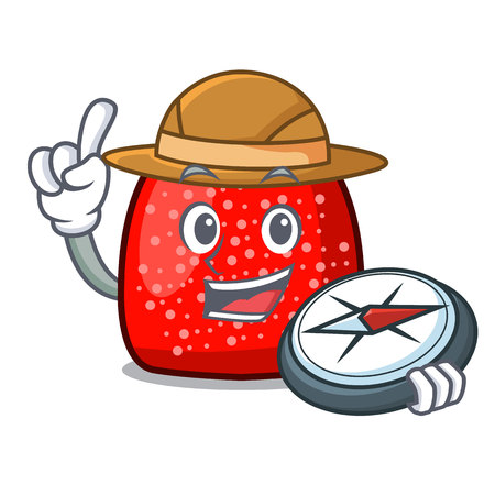 Explorer gumdrop mascot cartoon style vector illustrationのイラスト素材