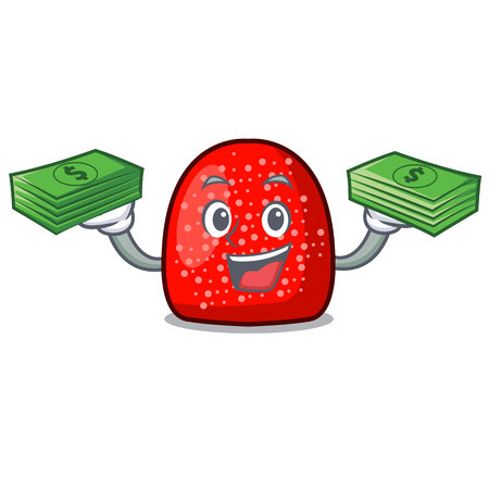 With money bag gumdrop mascot cartoon style vector illustrationのイラスト素材