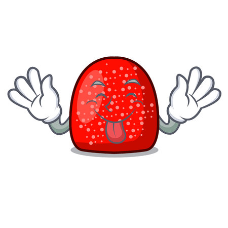 Tongue out gumdrop mascot cartoon style vector illustrationのイラスト素材
