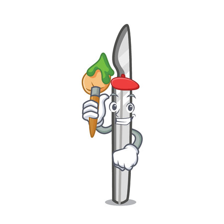 Artist scalpel character cartoon style vector illustrationのイラスト素材