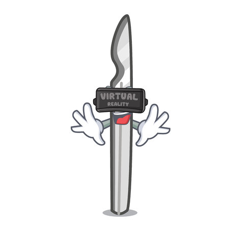 Virtual reality scalpel mascot cartoon style vector illustrationのイラスト素材
