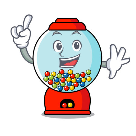 Finger gumball machine mascot cartoon vector illustrationのイラスト素材