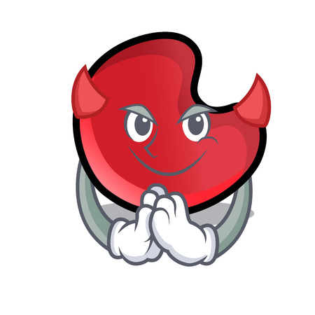 Devil candy moon mascot cartoon vector illustrationのイラスト素材