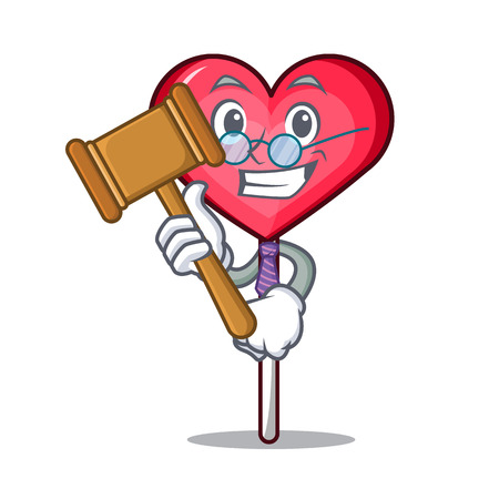 Judge heart lollipop mascot cartoon vector illustrationのイラスト素材