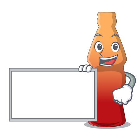 With board cola bottle jelly candy character cartoon vector illustrationのイラスト素材