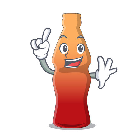 Finger cola bottle jelly candy mascot cartoon vector illustrationのイラスト素材