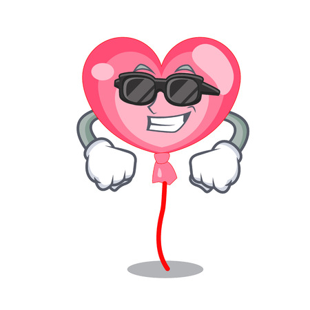 Super cool ballon heart character cartoon vector illustrationのイラスト素材