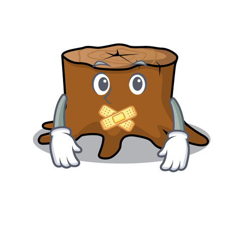 Silent tree stump mascot cartoonのイラスト素材