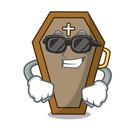 Super cool coffin character cartoon styleのイラスト素材