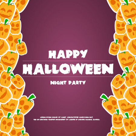 Happy halloween background banner pumpkins vector illustrationのイラスト素材