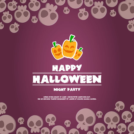 Happy halloween background banner pumpkins vector illustrationのイラスト素材