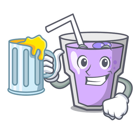 With juice berry smoothie character cartoon vector illustrationのイラスト素材
