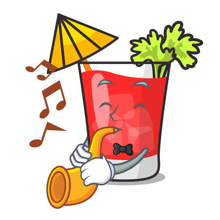 With trumpet bloody mary mascot cartoon vector illustrationのイラスト素材