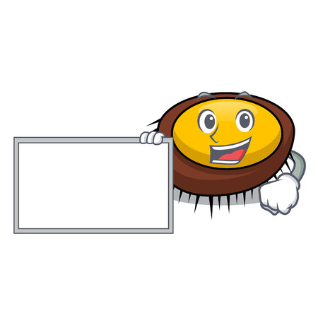 With board sea urchin character cartoon vector illustrationのイラスト素材