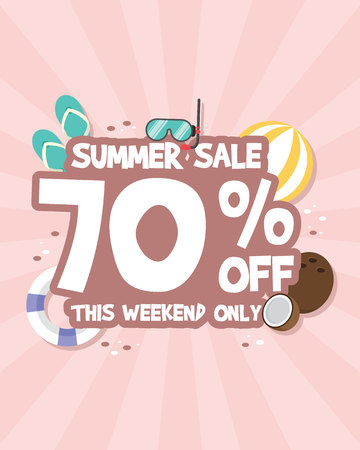 Summer sale design template banner vector illustrationの写真素材