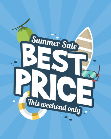 Summer sale banner design template vector illustrationのイラスト素材