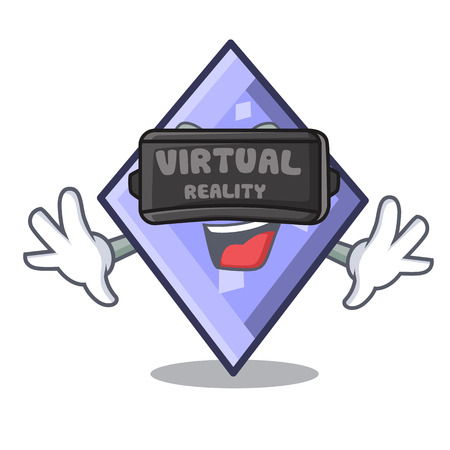 Virtual reality rhombus mascot cartoon style vector illustrationのイラスト素材