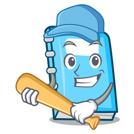 Playing baseball education character cartoon style vector illustrationのイラスト素材
