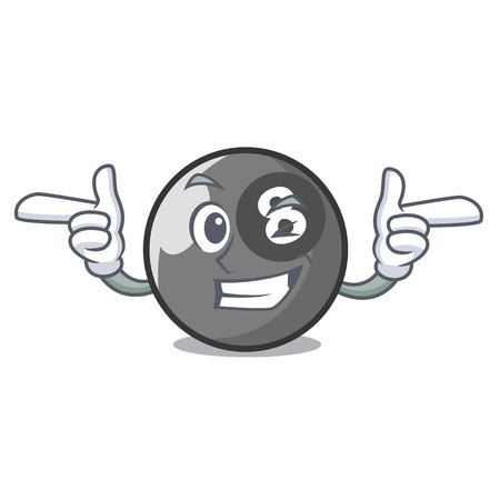 Wink billiard ball character cartoon vector illustrationのイラスト素材