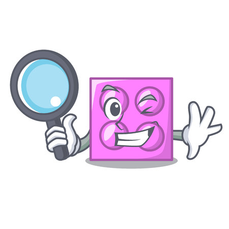 Detective toy brick character cartoonのイラスト素材