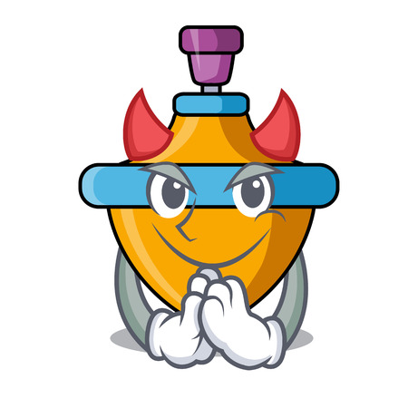 Devil spinning top mascot cartoonの写真素材