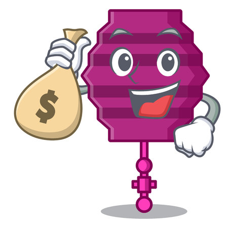 With money bag paper lantern character cartoon vector illustrationのイラスト素材