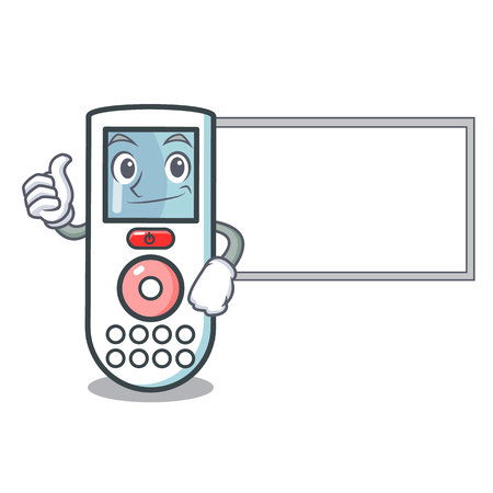 Thumbs up with board remote control character cartoon vector illustrationのイラスト素材