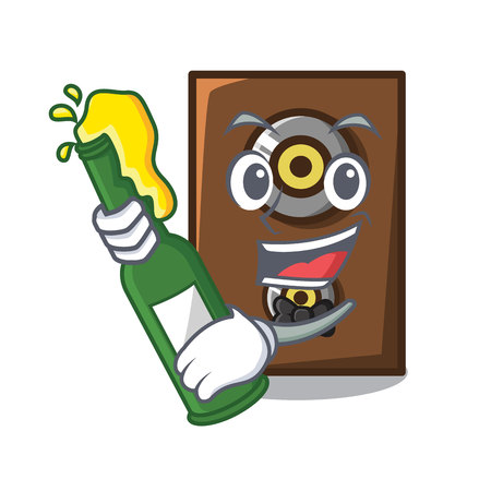 With beer speaker mascot cartoon style vector illustrationのイラスト素材
