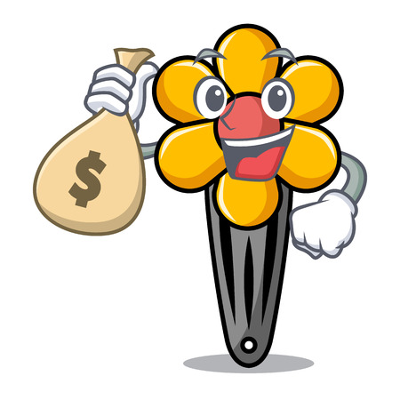 With money bag hair clip character cartoon vector illustrationのイラスト素材