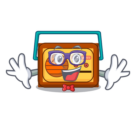Geek radio character cartoon style vector illustrationのイラスト素材