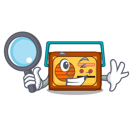 Detective radio character cartoon style vector illustrationのイラスト素材