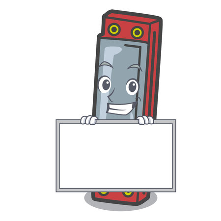Grinning with board harmonica character cartoon style vector illustrationのイラスト素材