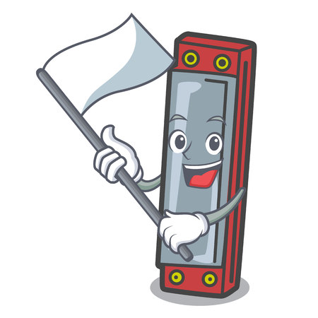 With flag harmonica mascot cartoon style vector illustrationのイラスト素材
