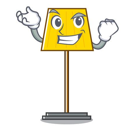 Successful floor lamp character cartoon vector illustrationのイラスト素材