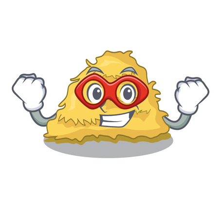 Super hero hay bale character cartoonのイラスト素材