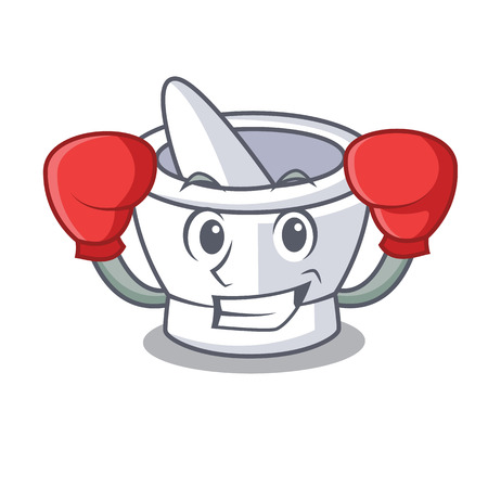 Boxing mortar character cartoon style vector illustrationのイラスト素材