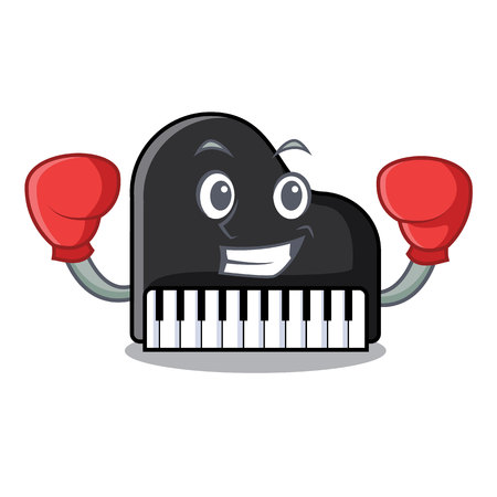 Boxing piano character cartoon style vector illustrationのイラスト素材