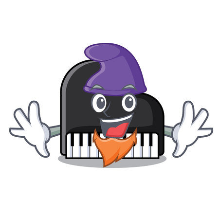 Elf piano character cartoon style vector illustrationのイラスト素材