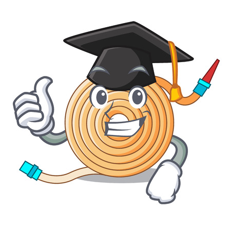 Graduation garden water hose cartoon vector illustrationのイラスト素材